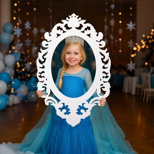 Aurelema Snowflake Princess Mirror Photo Booth Props 15 x 23 Inches - Image 4