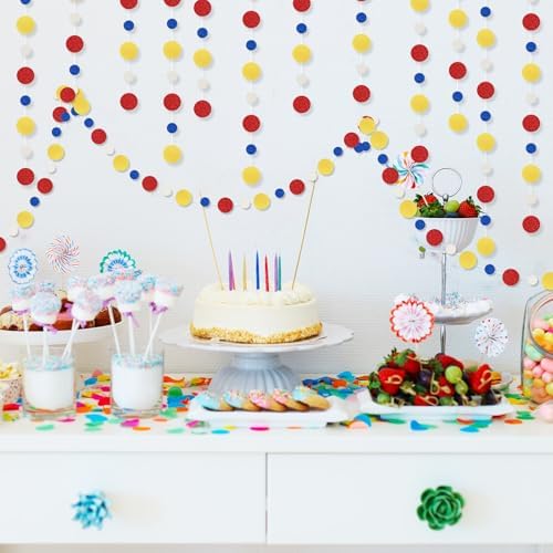 Outus 10 Pieces Dot Garland Banner Hanging, Red,Blue,Yellow - Image 4