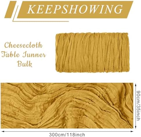 1 Pack Cheesecloth Table Runner 10Ft Christmas Gauze Boho Table Runners for Wedding Decor Bridal Shower Decorations Baby Shower Party(35" x 120") - Image 2