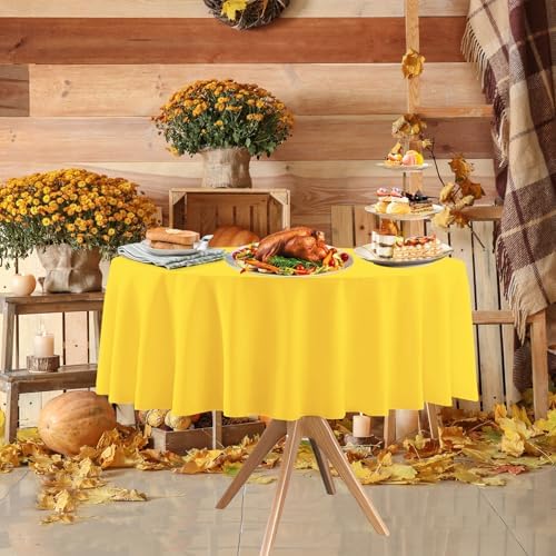 12 Pack Fall Plastic Round Tablecloths, 84 Inch - Image 6