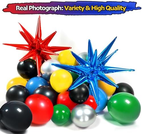137pcs Red Blue Yellow Green Black Balloon Arch Garland Kit - Image 5