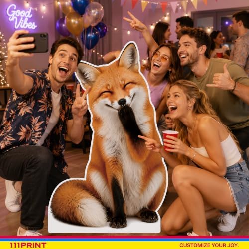 Funny Fox Life Size Cardboard Cutout Standee, 1FT - Image 4