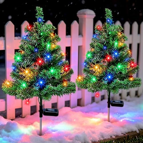 Solar Christmas Tree, Outdoor Christmas Decorations Waterproof Solar Lights by ANGMLN