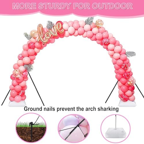 Balloon Arch Kit and Balloon Pump, 9Ft Tall & 10Ft Wide Adjustable Balloon Arch Stand with Water Base, Electric Pump, Balloons and Accessories for Wedding Birthday Party Decoration - Image 6