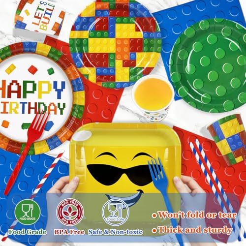 224Pcs Building Block Birthday Decorations, ALL-IN-1 Serves 26 - Image 6