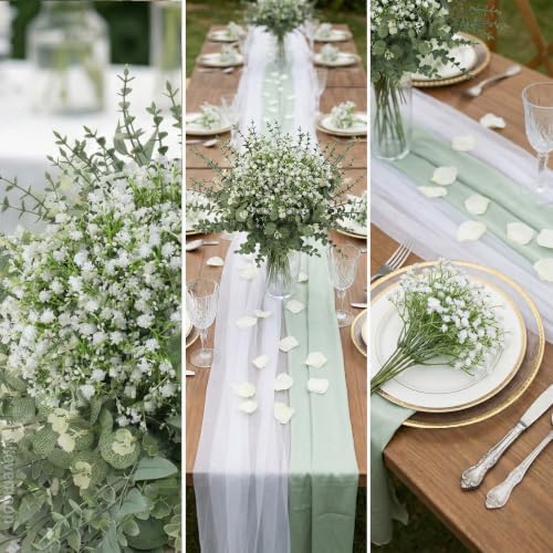 lovemoon 100 Pcs Mix Babys Breath Artificial Flowers Eucalyptus Stem Bulk - Image 3