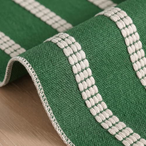 Artoid Mode Green Farmhouse Dashed Stripe Table Runner, Seasonal Holiday Christmas Boho Rustic Kitchen Dining Table Decoration for Home Party Decor 12x120 Inch - Image 5