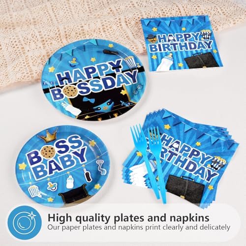 96 Pcs Boss Birthday Party Decorations for Boys, Serves 24 - Image 3