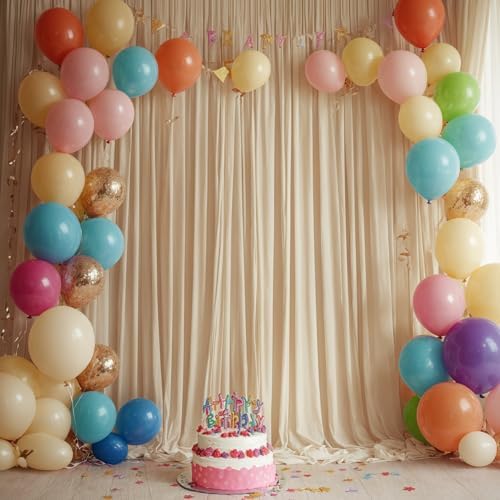 10ft x 8ft Wrinkle Free Champagne Backdrop Curtains for Parties, Thick Fabric Photo Backdrop Drapes for Weddings Photography Birthday Party Backgrpund Decor - Image 3