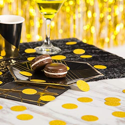 MOWO Glitter Confetti Circles, Glitter Gold, 1.2'', 200pc - Image 7