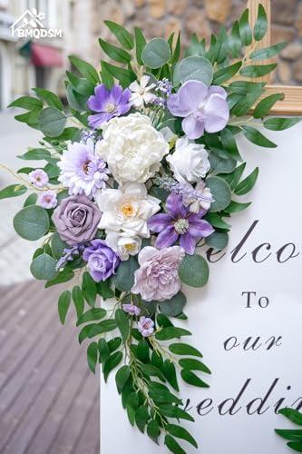 Artificial Wedding Arch Flowers Kit(Pack of 2) for Wedding Decor Ceremony and Reception Backdrop Decoration (Purple) - Image 3