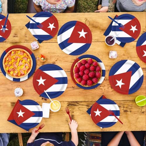 96 Pcs Cuba Flag Party Patriotic Theme Decorations, Serves 24 - Image 7