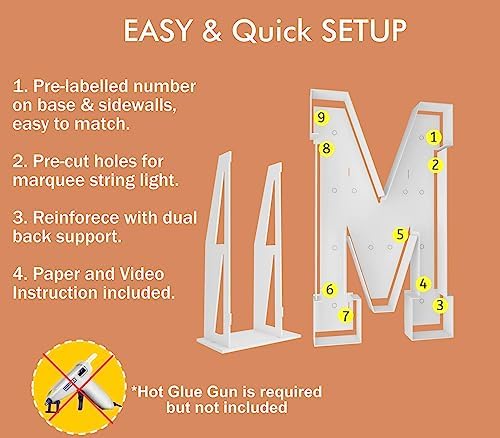 4FT Marquee Letters, Large Light Up Letters M for Marry Me Party Decor - Image 4