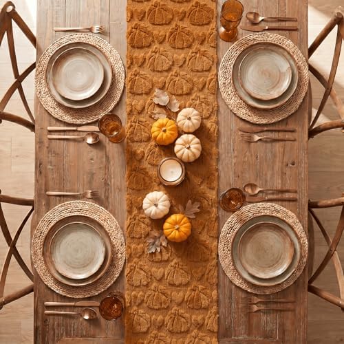 Artoid Mode Caramel Soft Faux Fur Fall Table Runner 13x120 Inch - Image 3