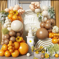 Fall Balloon Arch Kit, 121Pcs Thanksgiving Balloon Garland, Yellow Brown Beige Ivory Apricot Khaki Balloons for Autumn Fall Birthday Harvest Baby Shower Bee Sunflower Theme Party Decorations by TAOYE