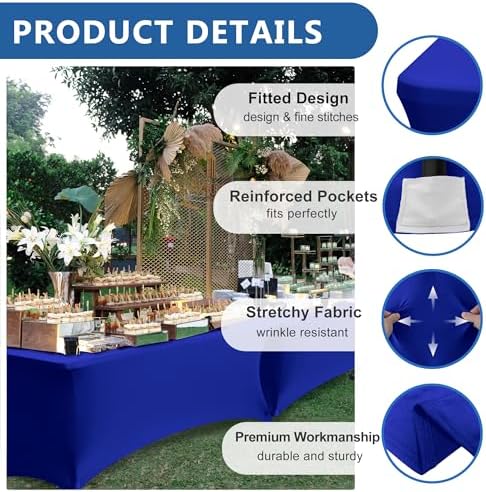 Spandex Table Cloths for 6 foot Rectangle Tables-Fitted Stretch Table Cover - Image 2