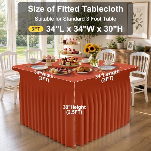 Smiry Spandex Elastic Fitted Table Cloth Skirt for 3FT Square Table - Image 3