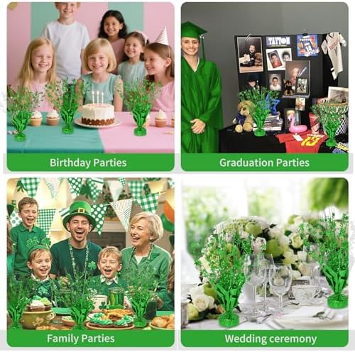 6 Pack Metallic Foil Spary Centerpieces for Tables, Shamrock Green Centerpieces for Tables Decorations, Star Brust Table Centerpieces for Birthday Graduation Wedding Baby Shower Party - Image 5