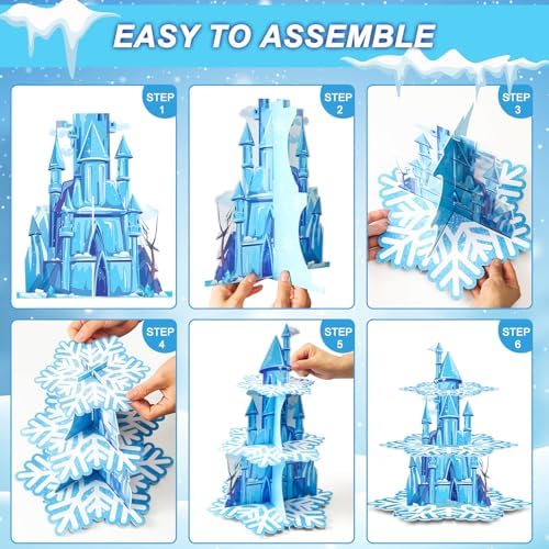 BenLouis 3Tier Frozen Cupcake Stand Birthday Party Decorations - Image 2