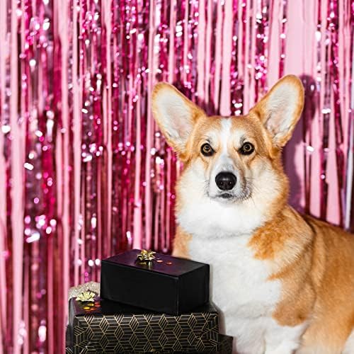 10 Pack Pink Backdrop Curtain 3.2ft x 8.2ft Metallic Tinsel Foil Fringe Curtains Photo Booth Background for Birthday Party Decoration Baby Shower Engagement Wedding Christmas Decoration (Pink) - Image 5