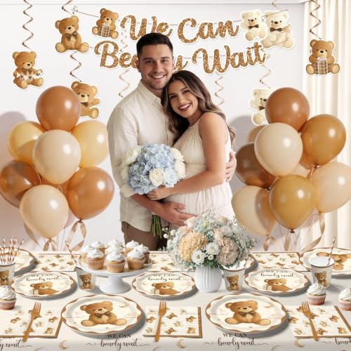 Xynic Brown Bear Baby Shower Decorations,Serves 25 Guests - Image 4