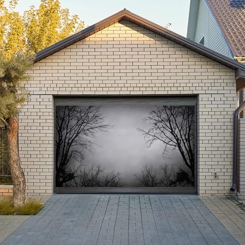 Misty Forest Backdrop for Halloween Party Dark Foggy Sky Creepy Forest Branches Scary Movies Horror Photography Background Photo Booth Studio Props 8x6ft - Image 3
