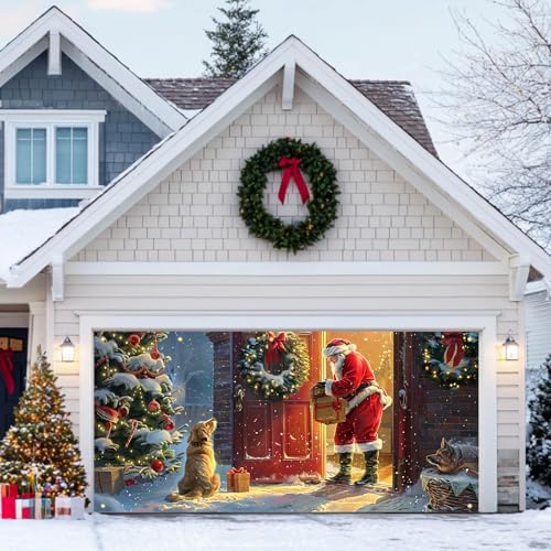 HOMETITUTE Santa Dogs Christmas Garage Cover 13x6ft - Image 5
