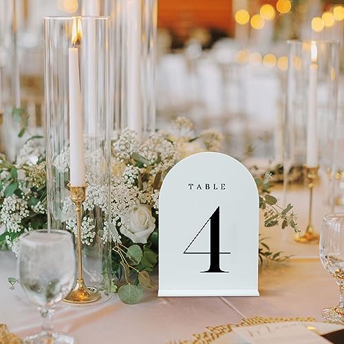 White Arch Table Numbers for Wedding, 15 Pack 5"x7" White Arch Acrylic Table Numbers 1-15 with stand, Perfect for Wedding Event Reception - Image 4