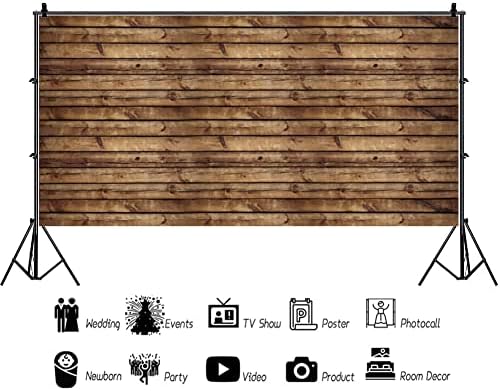 20x10ft Seamless Wood Backdrops for Photography Rustic Grunge Worn Brown Wooden Backdrop Banner Decorations Vintage Wood Board Photography Background Photo Studio Props - Image 3