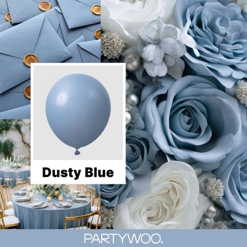 PartyWoo Dusty Blue Balloons 50pcs Slate Blue Boho Neutral Color 12 Inch - Image 2