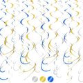 BEISHIDA 30Pcs Blue Gold Silver Hanging Swirls Graduation Birthday Decor by Beishida