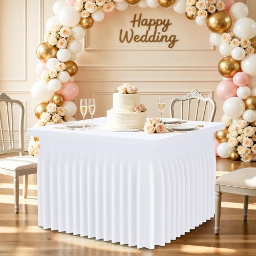 Smiry Spandex Elastic Fitted Table Cloth Skirt for 3FT Square Table - Image 6