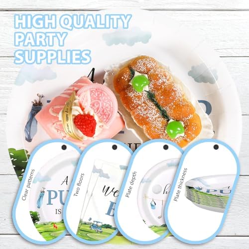 Grencian 96Pcs Golf Baby Shower Party Decoration, Serve 24 - Image 5
