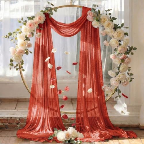 Pack of 1 Wedding Arch Drape Panel Fabric 30" x 100ft - Terracotta - Image 6