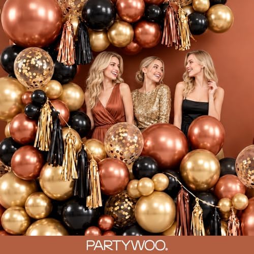 PartyWoo Copper Chrome Balloons 50pcs Metallic Brown Bronze Color 12 Inch - Image 5