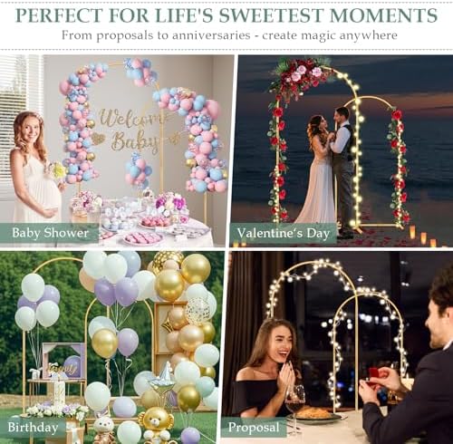 WellSign 7.2FT, 6.6FT Wedding Arch Backdrop Stand Set of 2 - Image 2