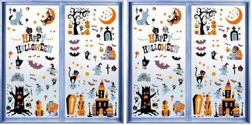 CCINEE Halloween Window Stickers - 10 Sheets Window Clings Decals for Party Decoration, Indoor & Outdoor Home Decor (Pack of 2) by CCINEE