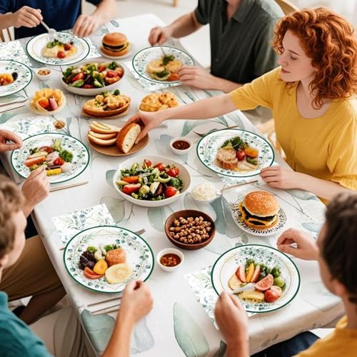 40 Pcs Sage Green Plates and Napkins - Sage Green Party Decorations Tableware Set, Disposable Round Paper Plates Eucalyptus Napkins for Birthday Bridal Wedding Baby Shower Party Supplies, Serves 20 - Image 7