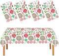 4 Pack Christmas Candy Cane Plastic Tablecloths, 54 x 108 Inch by EUVBOKW