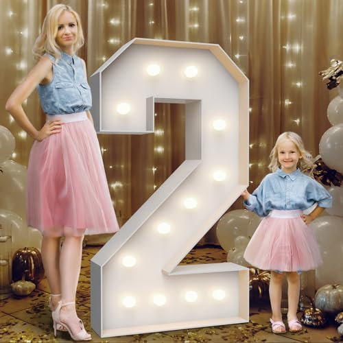 4FT Light Up Marquee Number 2- Large Foam Board Mosaic Kit by Teebloom