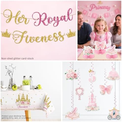 Xynic 199Pcs 5th Birthday Decorations for Girls, 25 Serves - Image 6