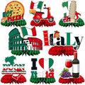 JULMELON 8 Pack Italian Themed Honeycomb Centerpieces Italian Party Favors by JULMELON