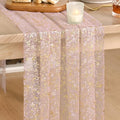 Artoid Mode 3PC Gold Gauze Pink Table Runner 120 Inch 10FT, Glitter Metallic Foil Sheer Dining Wedding Anniversary Holiday Birthday Table Decor for Home Party by ArtoidMode