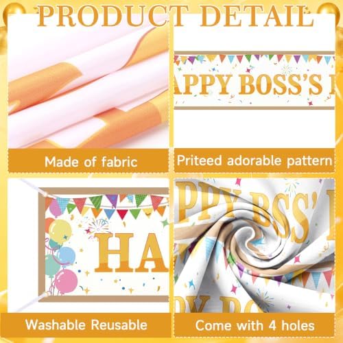 SmoothNovelty 3 Pcs Yellow Happy Boss's Day Banner - Image 4