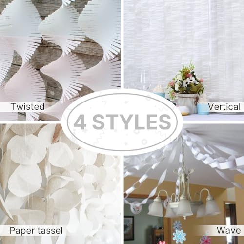 PartyWoo White Crepe Paper 10pcs 820 FT Pearl White Streamers - Image 6