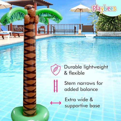Playbees Giant Inflatable Palm Trees, 66 Inch (5.5 FT), 8 Pack, Tropical Luau Party Decorations for Beach, Poolside, Hawaiian Theme and Outdoor Events, Easy Inflation - Image 4