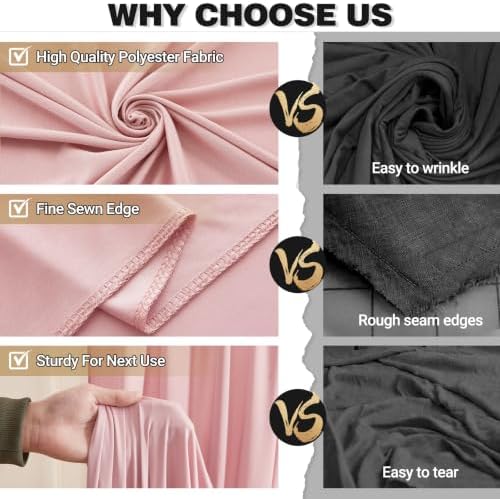 20x10ft Dusty Rose Backdrop Curtain Panels for Parties - Wrinkle Free Polyester Photo Curtain Backdrop Wedding Back Drop Fabric Drapes for Party Decorations Background for Photography - Image 7