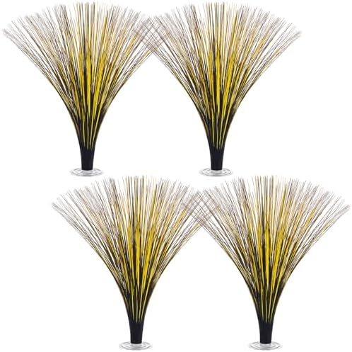 Colingmill 4 Pcs Plastic Metallic Spray Table Centerpieces, Black and Gold by Colingmill