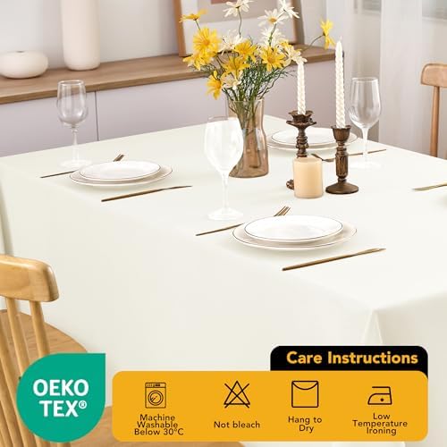 6-Pack Ivory Tablecloths for Square Tables, 54 x 54 Inches - Image 7