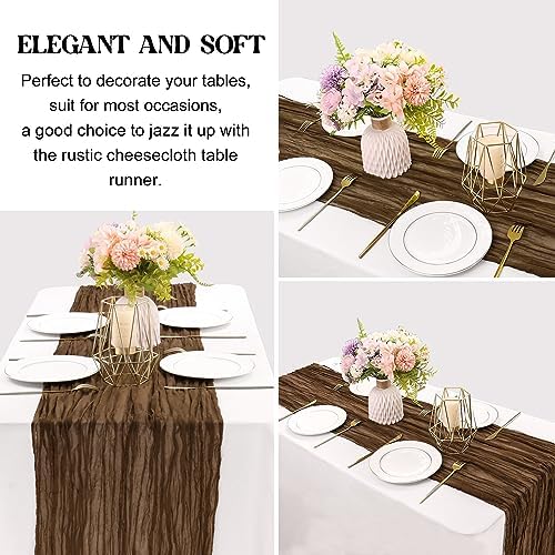 10FT Fall Cheesecloth Table Runner Boho Party Home Decorations - Image 3